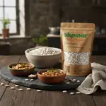 Pişmiş fasulye tabakları ile Erzincan Dermason fasulye kraft paket ürün görseli