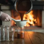 Erzincan kuşburnu marmelatı kavanoza doldurulurken sıcak dolum