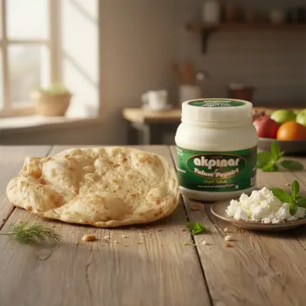 Erzincan tandır ekmeği ve Akpınar tulum peyniri ile geleneksel kahvaltı sunumu