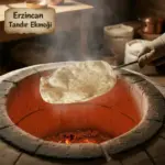 Erzincan tandır ekmeğinin tandır içinde pişirilme aşaması