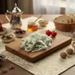 Erzurum göğermiş küflü peynir ahşap sunum tabağı üzerinde – 500 gr