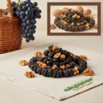 Akpınar marka örtü üzerinde cevizli saruç ve üzüm