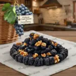 Mutfakta pencere önünde cevizli saruç sunumu