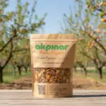 Akpınar Erzincan gün kurusu kayısı paketi kayısı ağaçlarının bulunduğu bahçede.