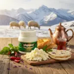 Karlı Munzur manzarası ile Erzincan Tulum Peyniri 900 gr geleneksel sunum