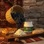 Yöresel sunumla Erzincan Tulum Peyniri 900 gr – üzüm, çörek ve doğal köy ortamında